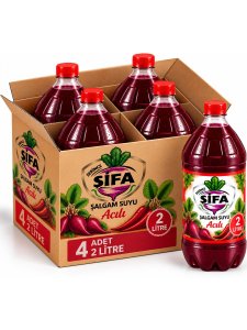 Acılı 2 Litre Şifa Şalgam Suyu (4'lü Koli)