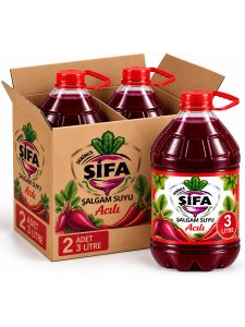 Acılı 3 Litre Şifa Şalgam Suyu (2'li Koli)