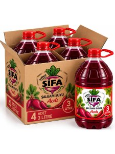 Acılı 3 Litre Şifa Şalgam Suyu (4'lü Koli)
